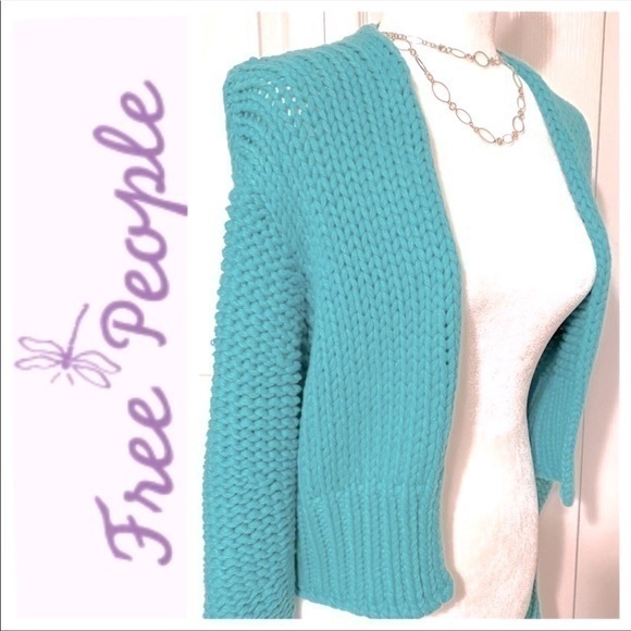 FREE PEOPLE Mint Green Cardigan Sweater NWT - Picture 4 of 9